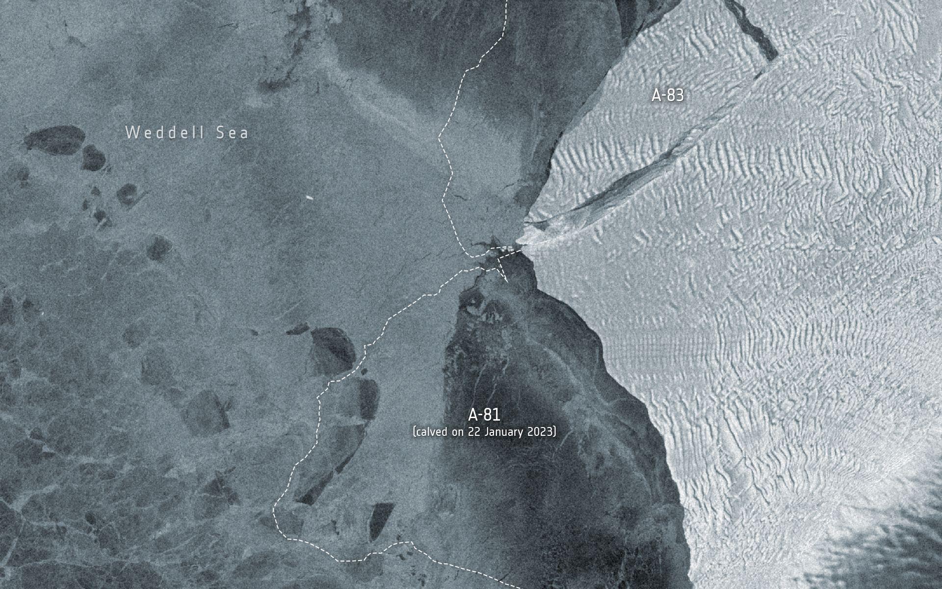 Iceberg gigante se separa de plataforma da Antártica e flutua livre no mar