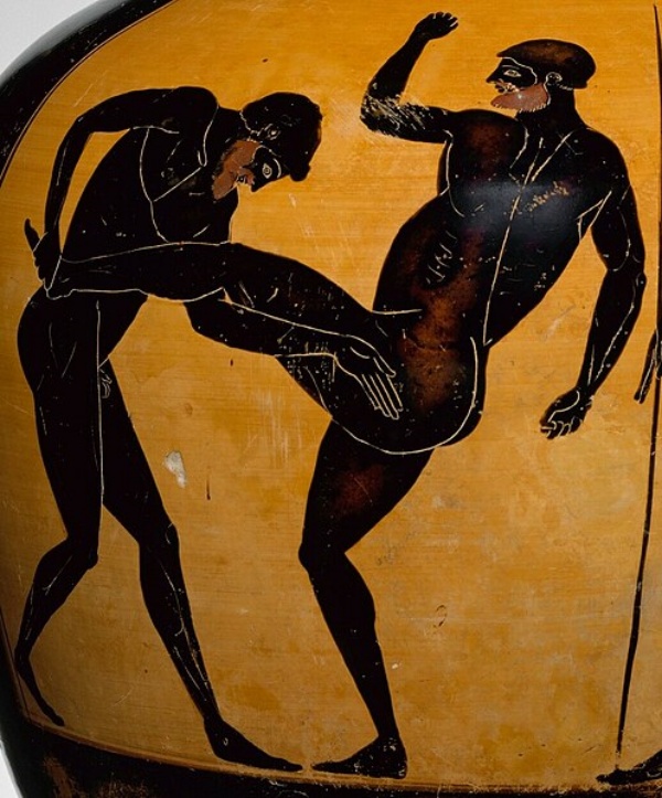 Apenas homens participavam das competições. (Fonte: Wikimedia Commons)