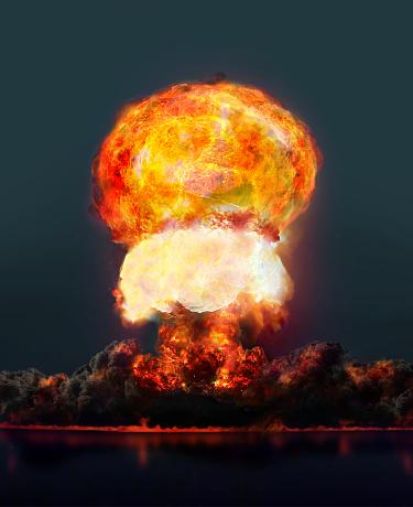 A maior bomba de hidrogênio já testada foi a Tsar Bomb, desenvolvida pela União Soviética. Foi detonada em 1961, com a força equivalente a 58 milhões de toneladas de TNT. (Fonte: GettyImages/Reprodução)