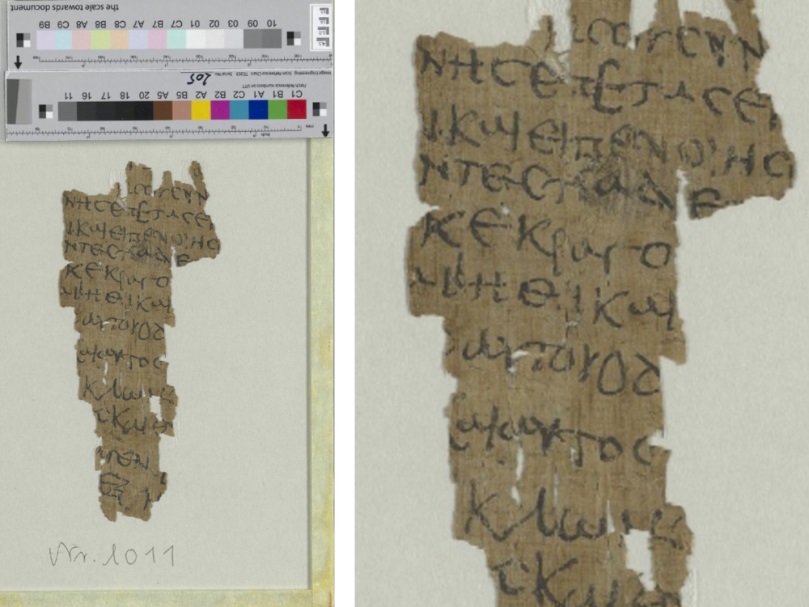 O papiro em análise pelos pesquisadores. (Fonte da imagem: Humboldt-Universität)