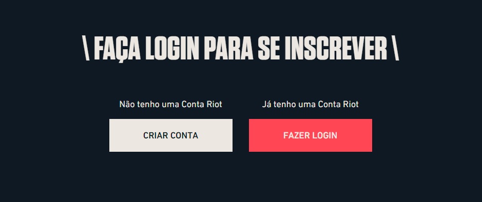 É possível criar uma conta na Riot Games caso você não possua uma