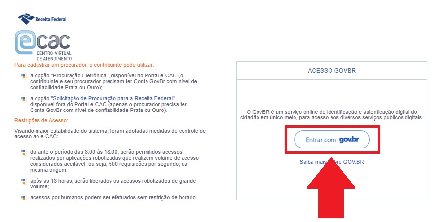 Use seu cadastro do Gov.br para acessar a Caixa Postal e-CAC