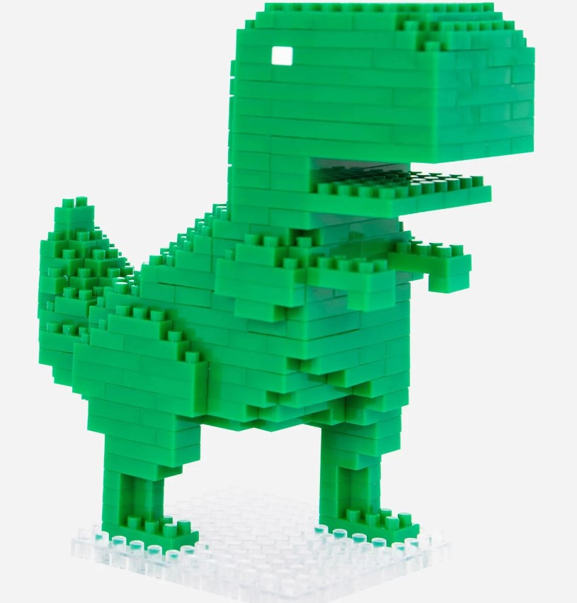 Você agora pode montar seu próprio Chrome Dino com pecinhas parecidas com LEGO. (Imagem: Google/Reprodução)