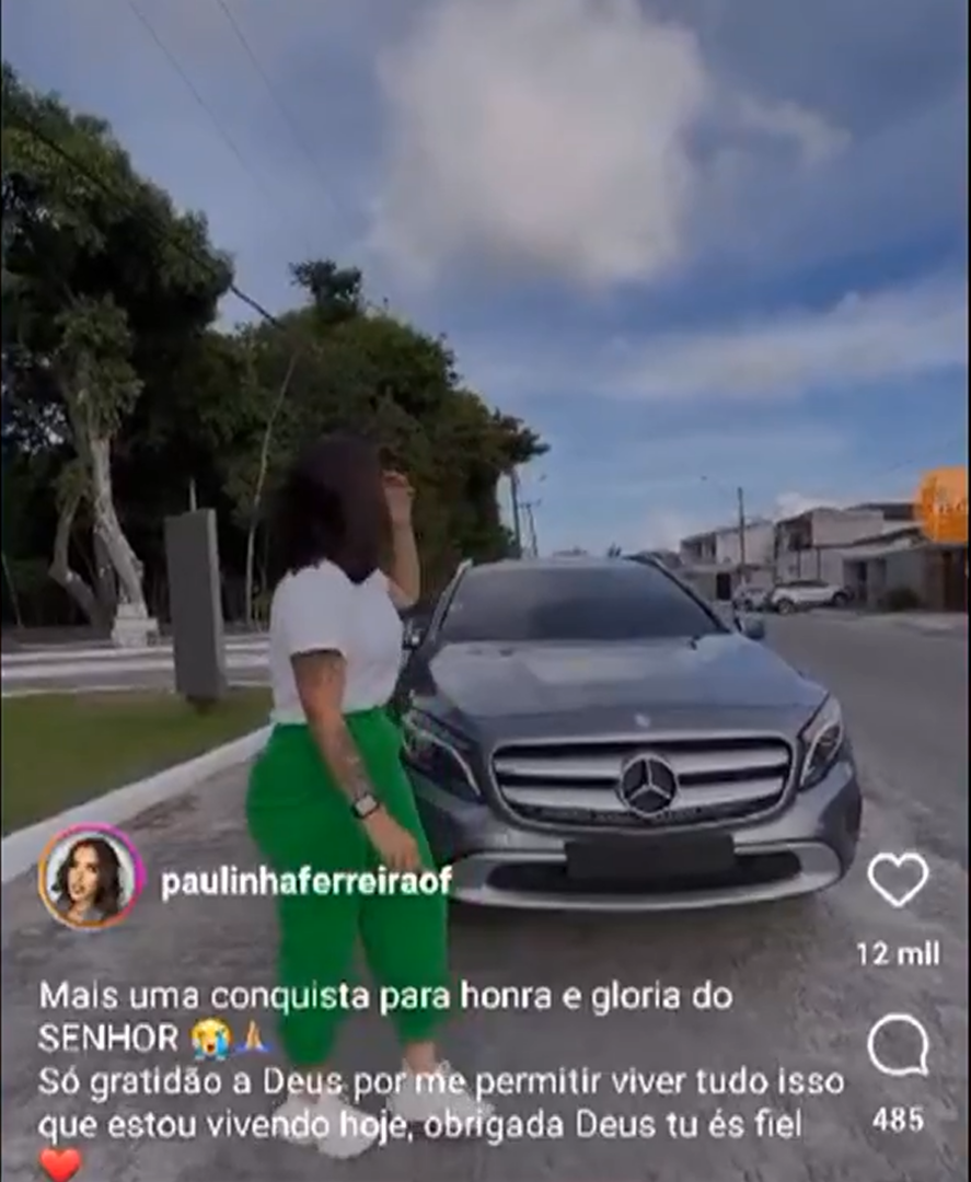 A influencer Paulinha Ferreira ostentava carros de luxo na redes sociais. (Imagem: g1/Reprodução)