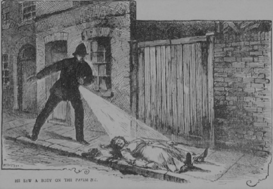Ilustração que mostra o corpo sendo encontrado. (Fonte da imagem: History Extra)