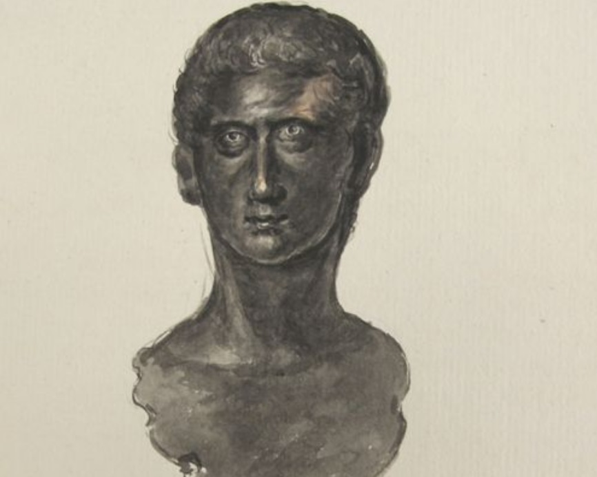 O desenho usado para confirmar a identidade da figura retratada na estatueta. (Fonte da imagem: Strawberry Hill House)