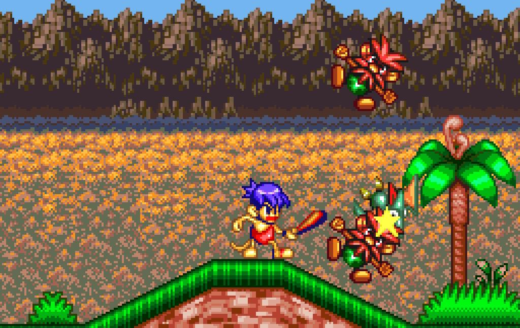 Congo's Caper follows the same line seen in the Joe & Mac franchise. (Source: SNES a Day/Reproduction)