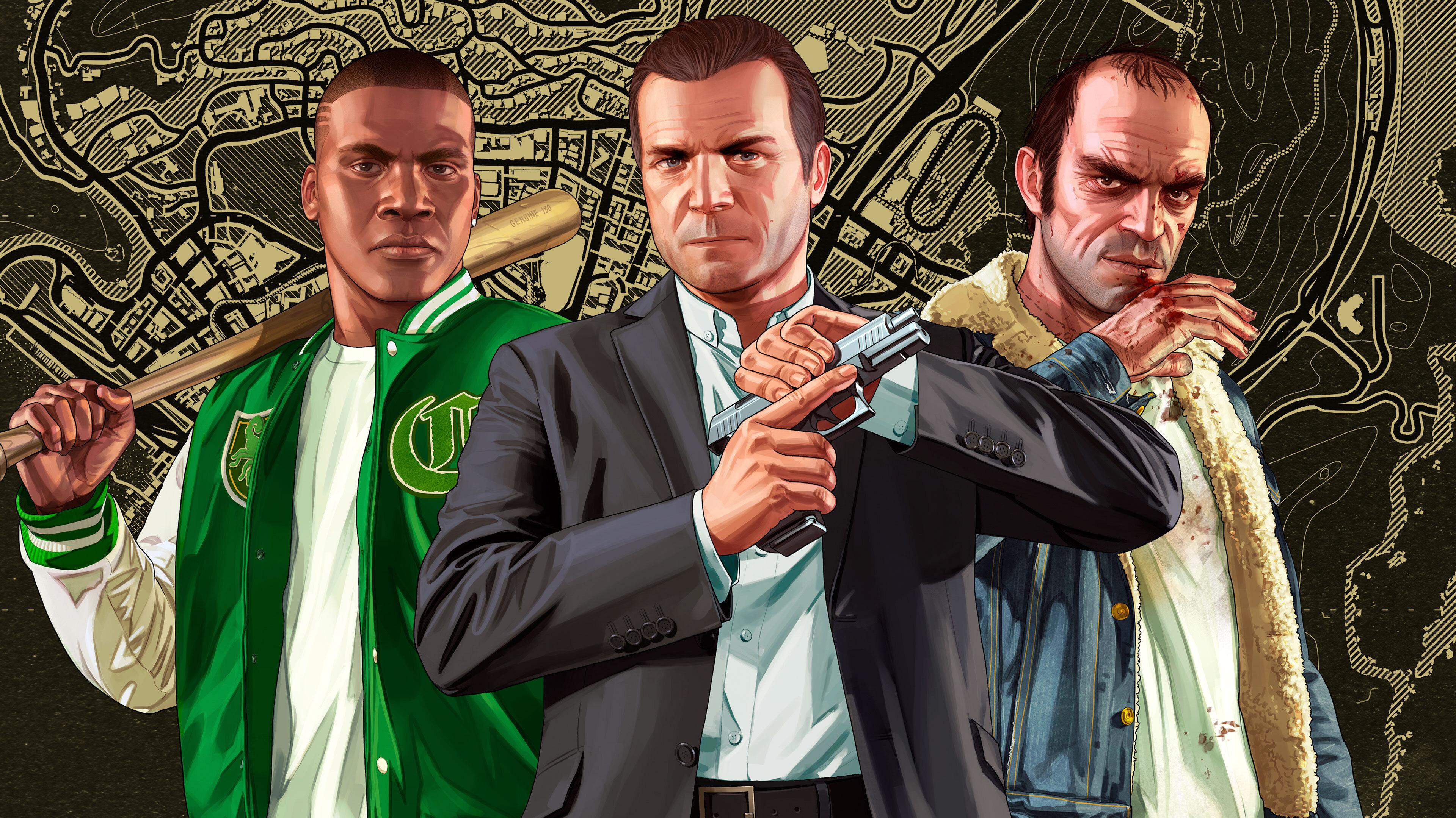 GTA V foi o primeiro da franquia a ter três protagonistas, o que garantiu o seu sucesso no Xbox 360. (Fonte: Rockstar Games/Divulgação)