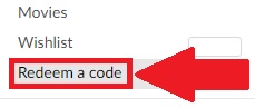 Click on "I will return from the code" to proceed with code redemption