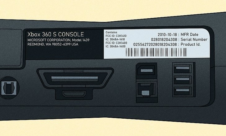 You need to look at the back of your Xbox to find the sticker with the device information.