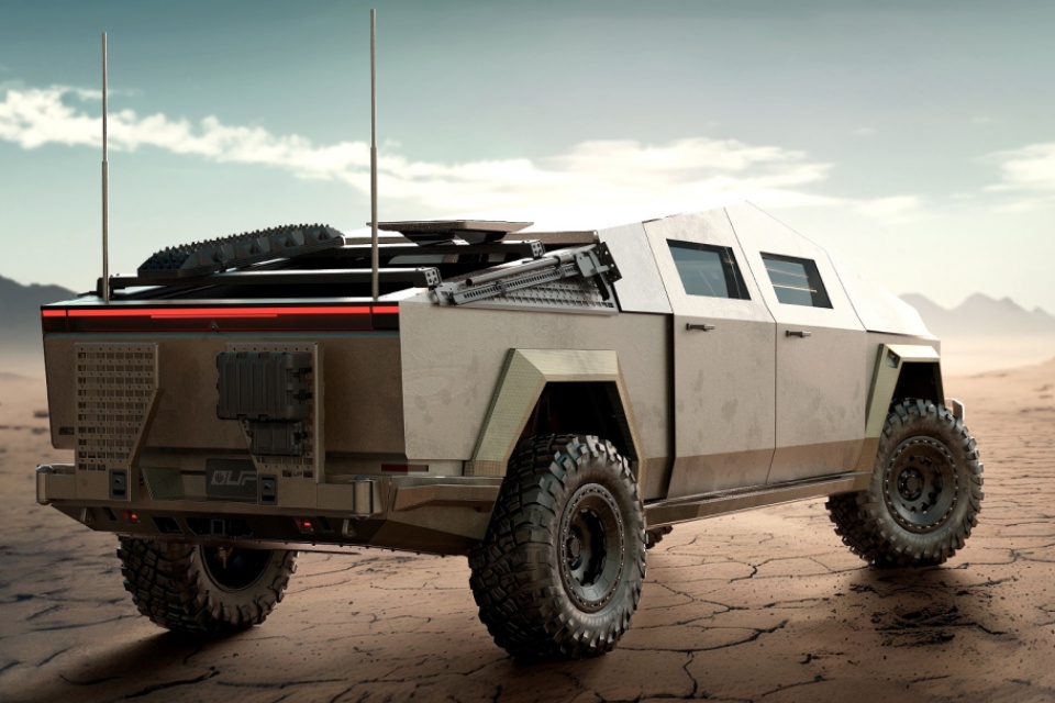 Tesla Cybertruck ganha versão militar com blindagem e gerador de 125 kW