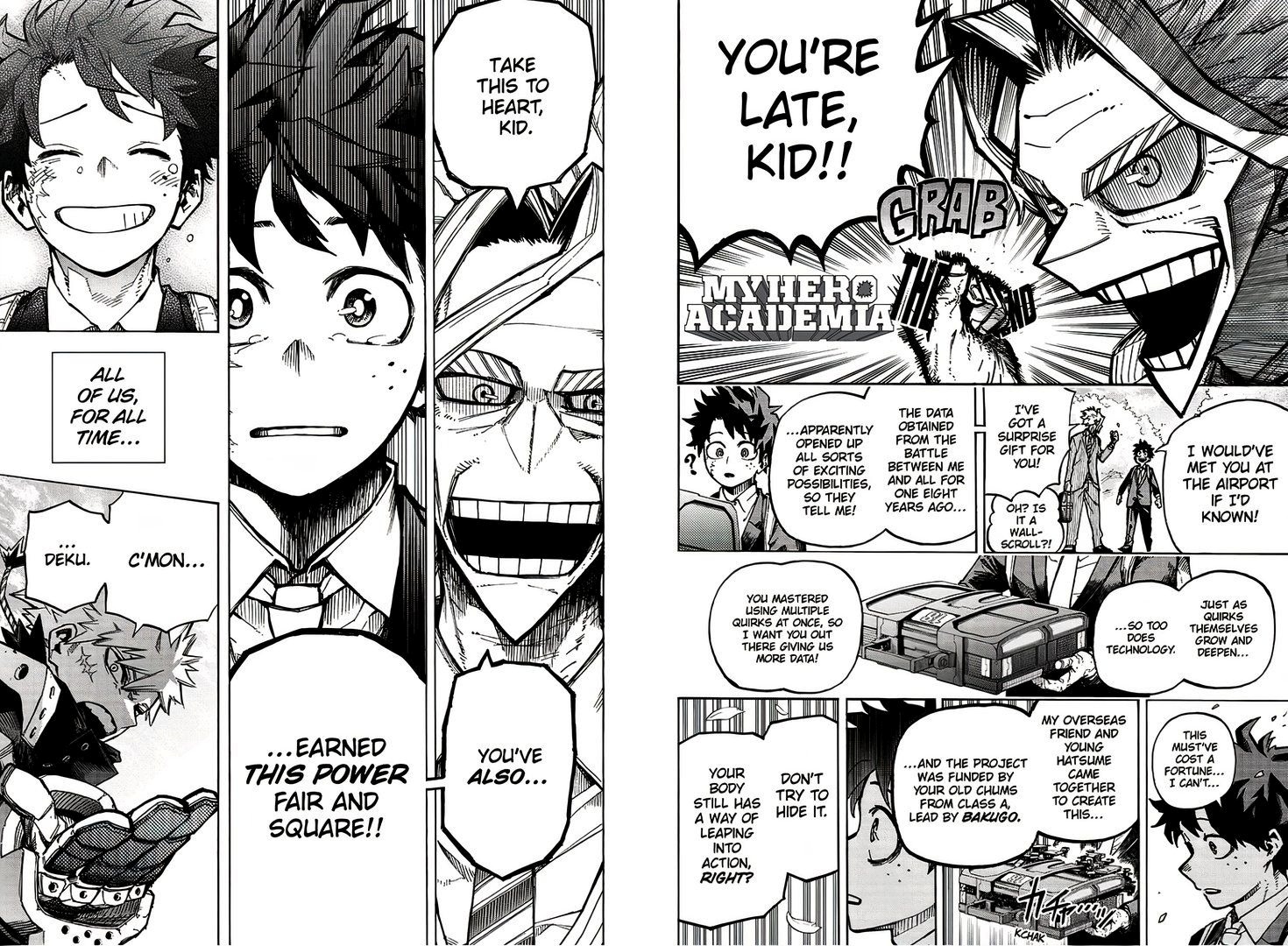 O All Might dá um presente a Deku que permite que ele continue sendo um super-herói.