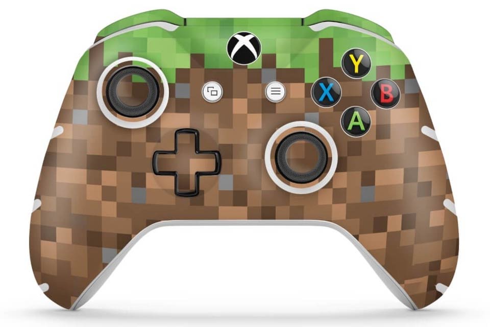 Minecraft fans can style their Xbox controllers with this themed skin.