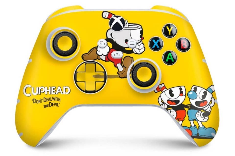 Cuphead themed skin for Xbox Series controller.