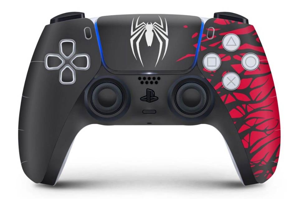 Spider-Man skin for PS5 DualSense controller.