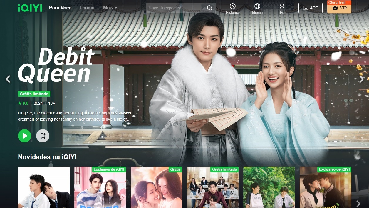 O iQiyi traz acesso a vários episódios de forma totalmente gratuita.