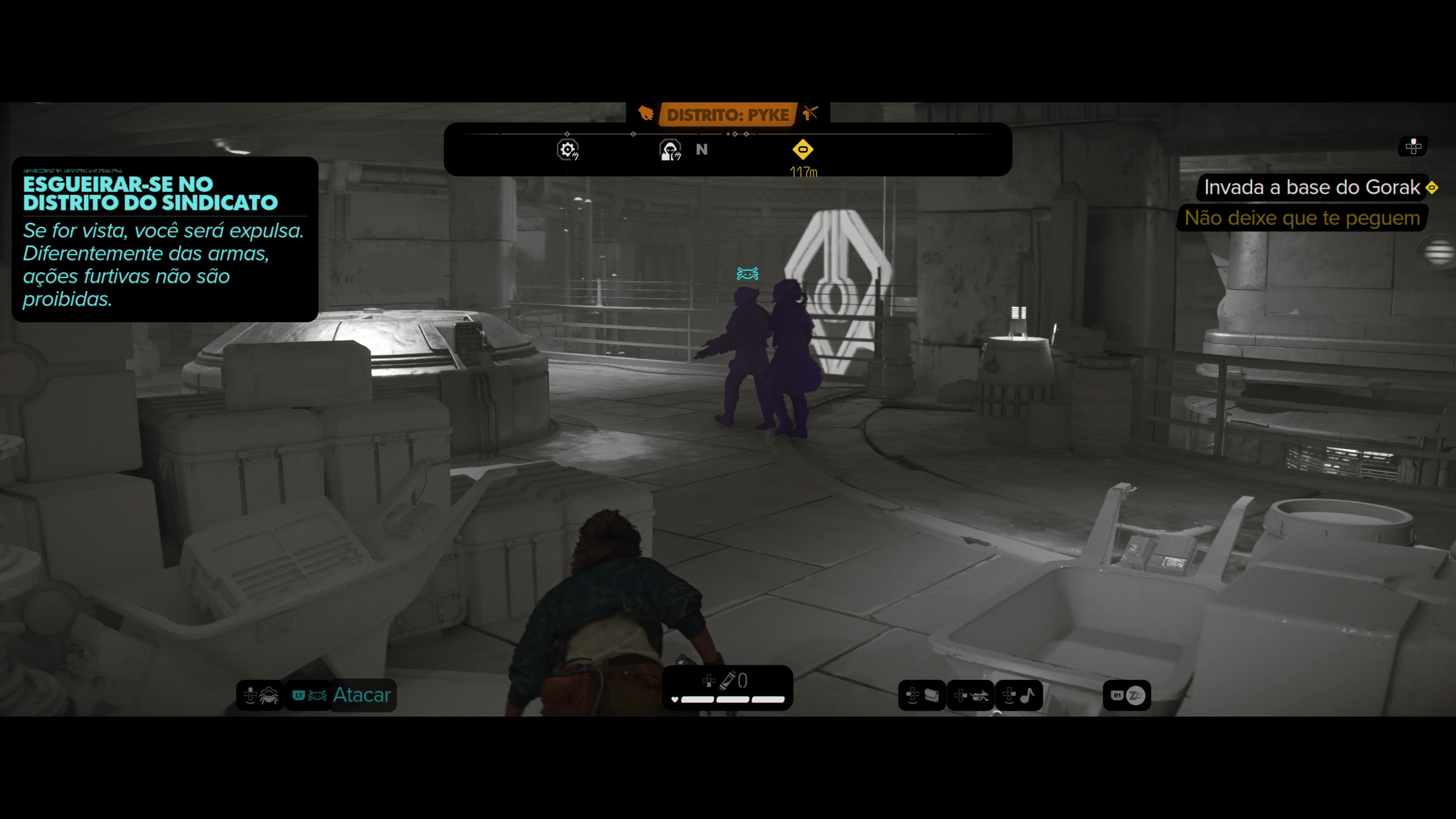 Gameplay com auto contraste de Star Wars Outlows