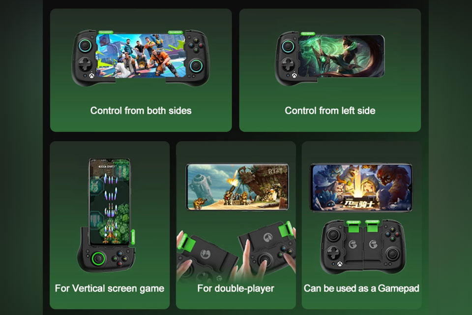 GameSir's gamepad allows you to play in different ways, including with both pieces individually, for two players or in conventional controller format.