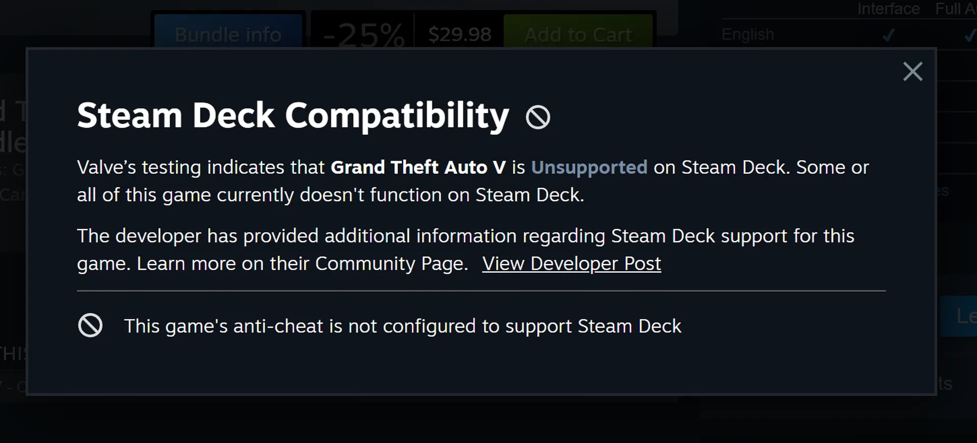 GTA 5 e GTA Online não são mais compatíveis com o Steam Deck, portátil da Valve.