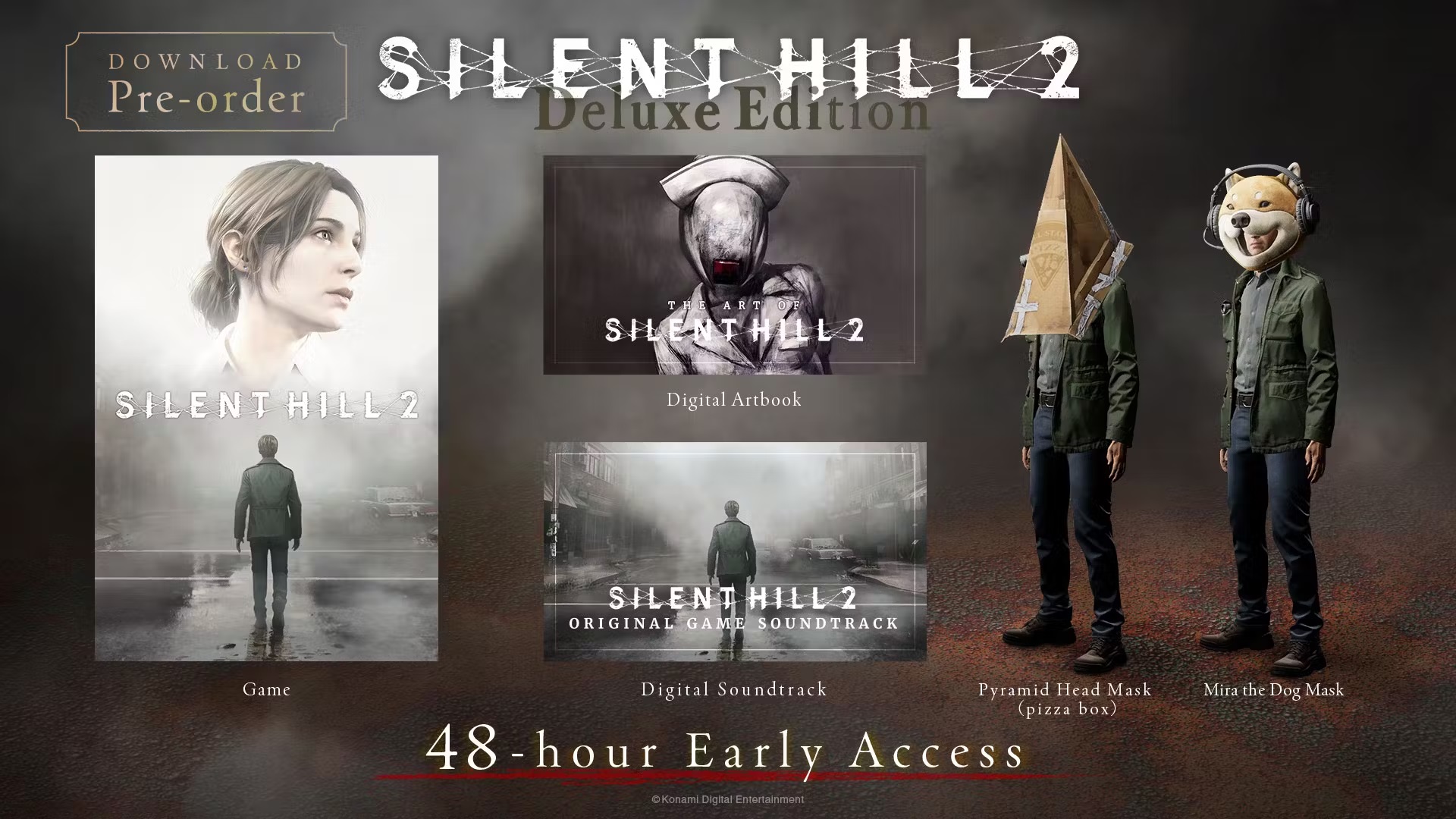 Extras que acompanham a versão Deluxe do remake de Silent Hill 2.