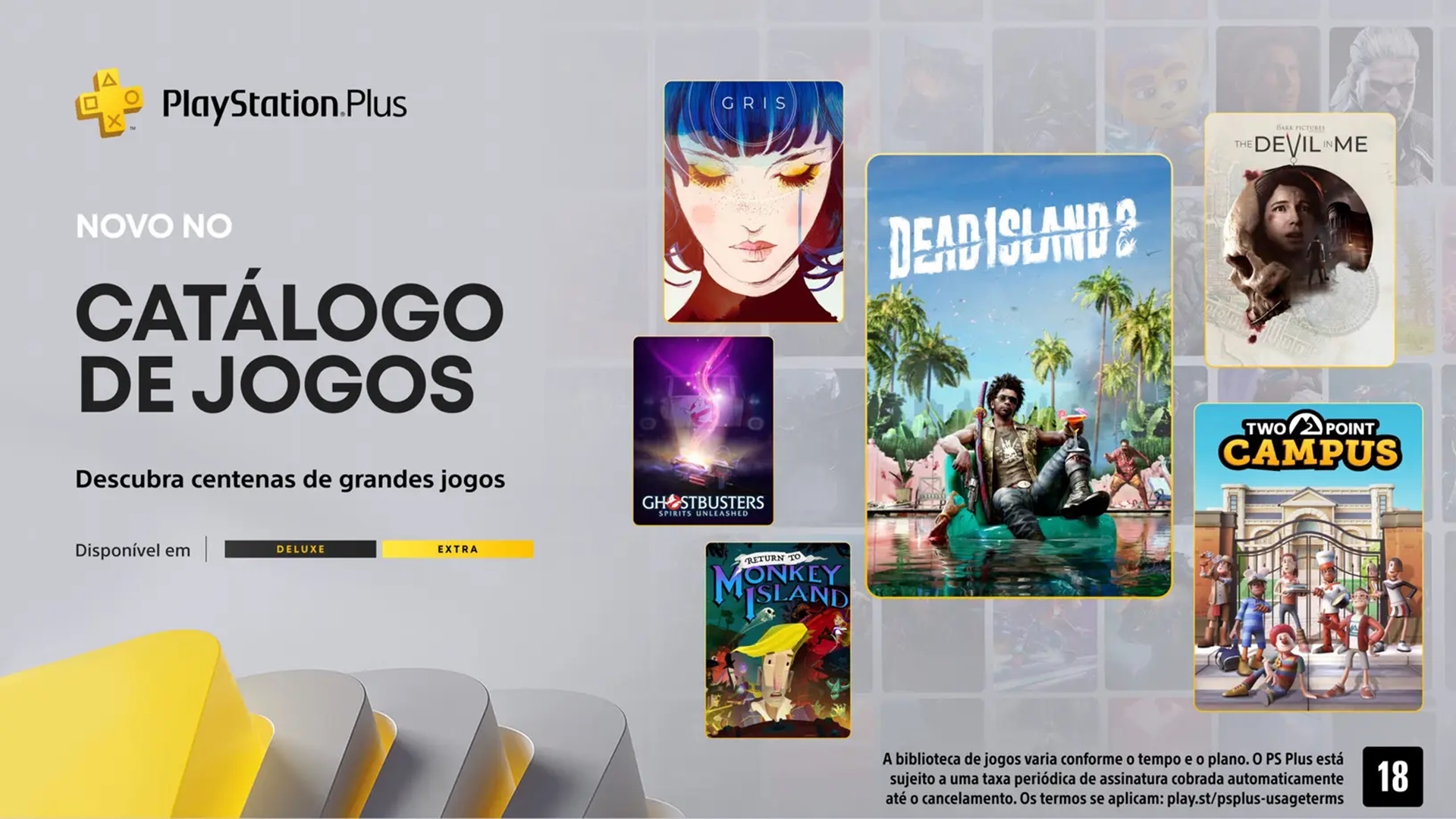 Lista de jogos que chegaram no dia 15 de outubro ao catálogo do PS Plus Extra e Deluxe.