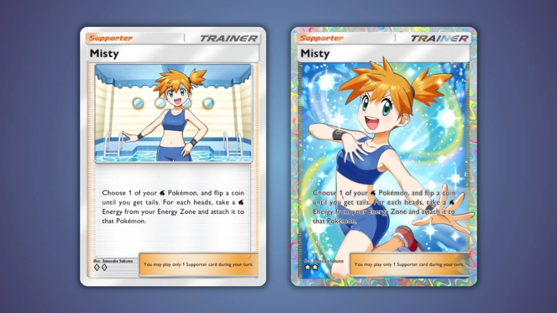 Ambas as cartas da Misty disponíveis em Pokémon TCG Pocket.