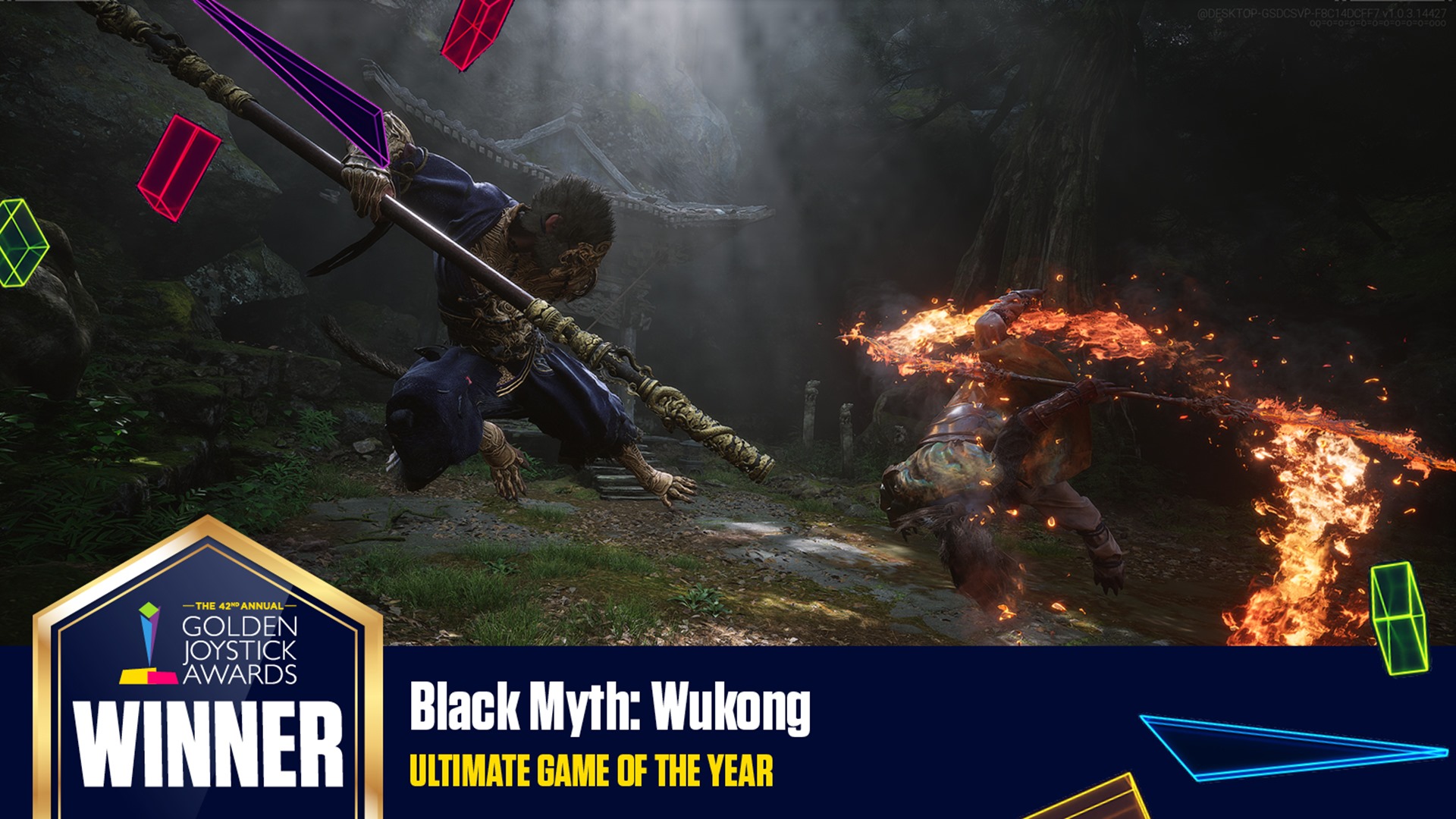 Black Myth Wukong é eleito o GOTY de 2024 no Golden Joystick Awards.