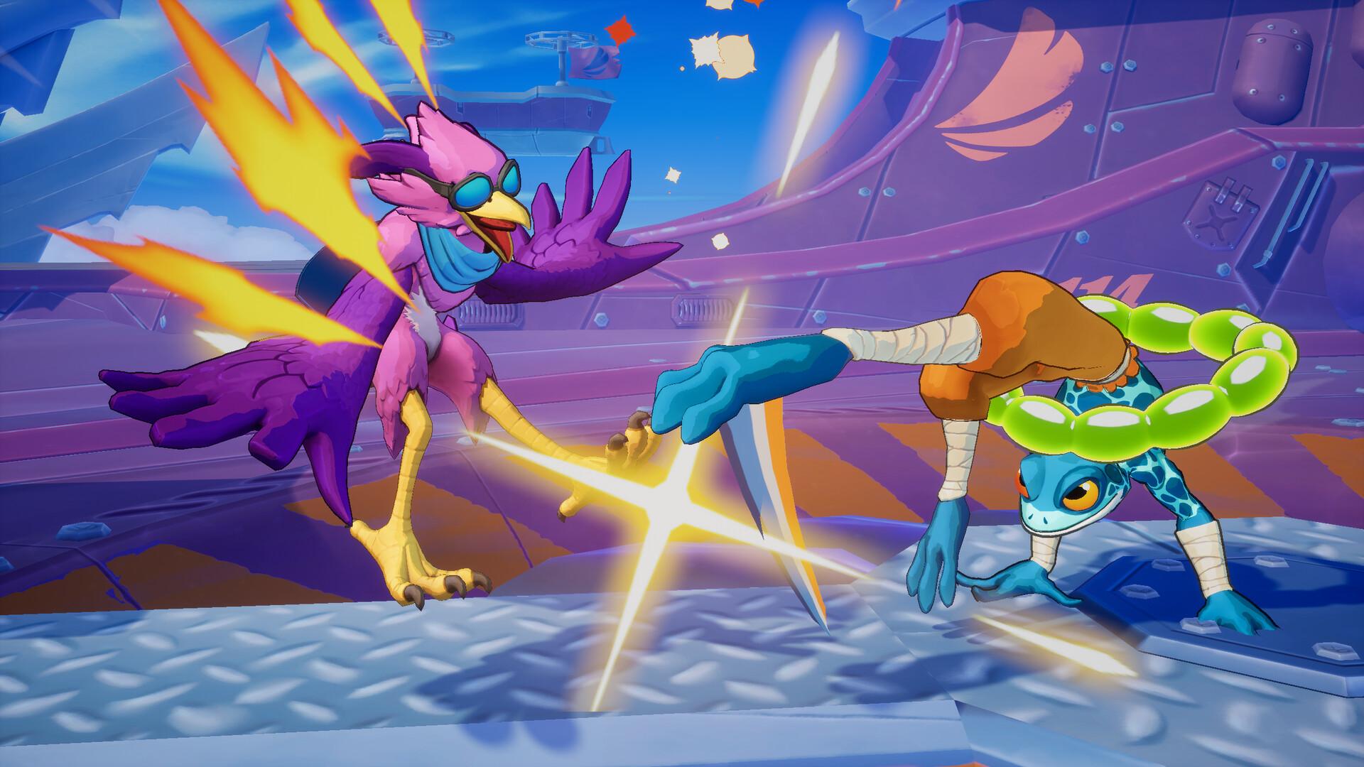 Rivals of Aether 2 traz dez personagens jogáveis no seu lançamento e oferece lutas focadas na movimentação entre plataformas