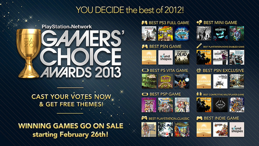 Sony divulga lista de indicados para o PlayStation Network Gamers’ Choice Awards