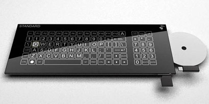 Imagem de: Conceito de teclado touchscreen permite troca de cores e teclas