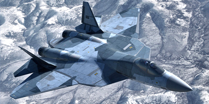 Imagem de: Avião de caça russo da nova geração é demonstrado ao público