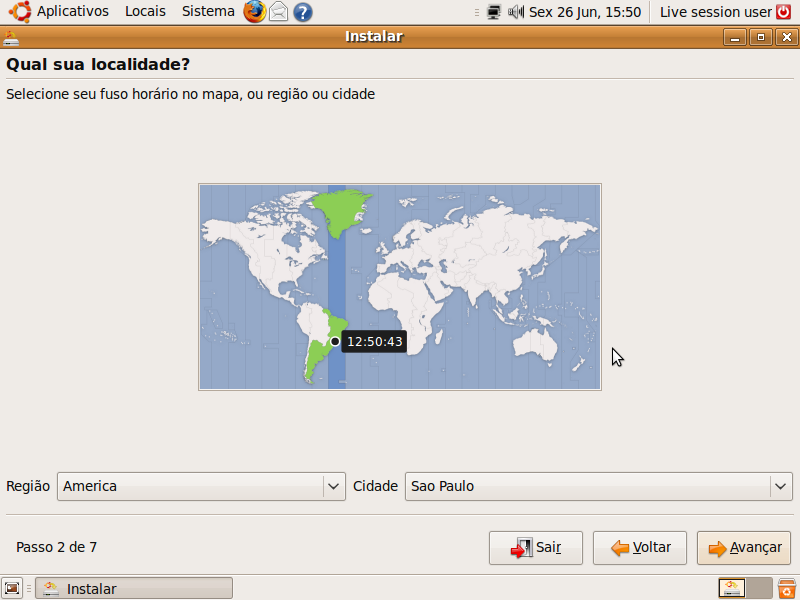 Determinar o fuso horário Determinar o fuso horário