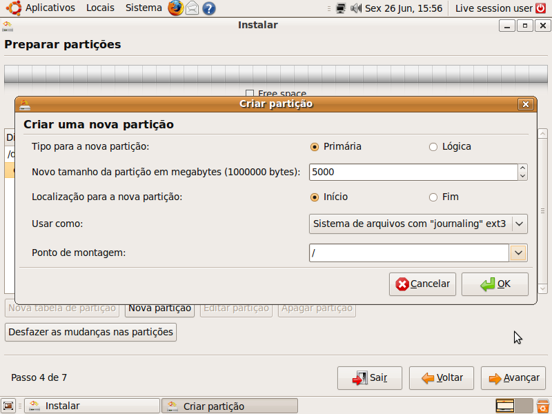 Particionador do Ubuntu Particionador do Ubuntu