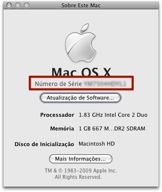 Mac robada numero de serie