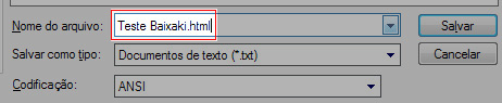 Salve o arquivo com a extensão .html Salve o arquivo com a extensão .html