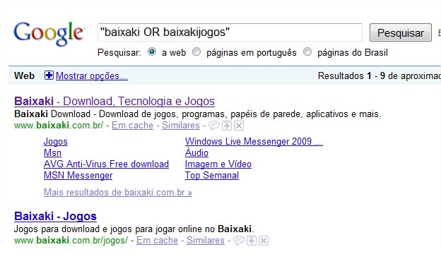 Escolha opções diferentes de busca Escolha opções diferentes de busca
