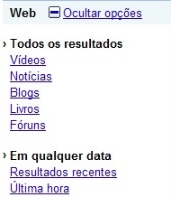 Opções de pesquisa Opções de pesquisa