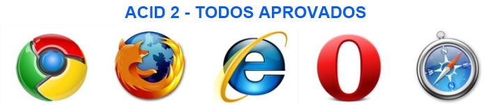 Todos compatíveis com os testes do Acid2