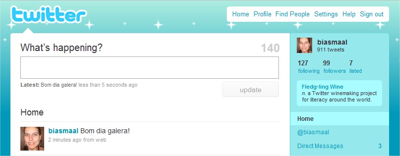 Página do Twitter na web Página do Twitter na web