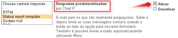 Respostas predeterminadas