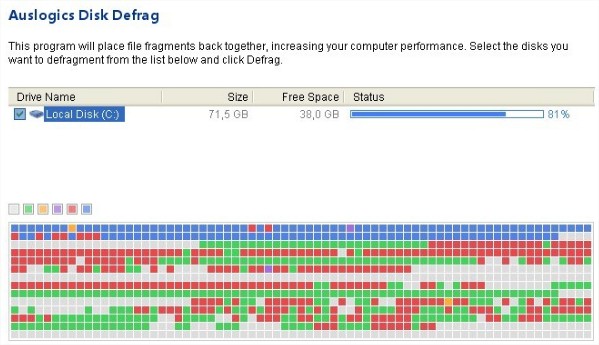 Desfragmentando o disco