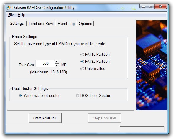 Escolha o tamanho do disco e o tipo de partição
