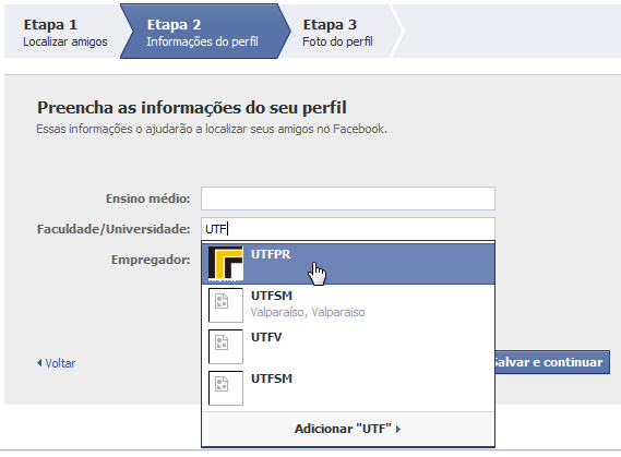 Forneça seus dados para buscar mais contatos