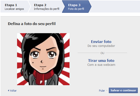 Envie uma foto sua para terminar o cadastro!