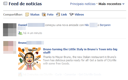 Saiba o que os seus amigos estão fazendo!