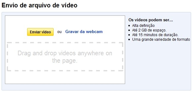 Upload no YouTube