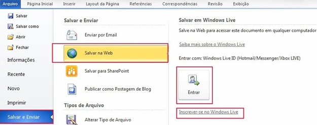 Office 2010 Como Salvar Os Documentos Do Word Na Internet Tecmundo 9048