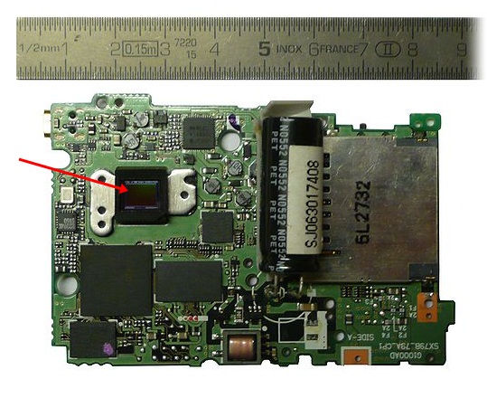 O sensor das câmeras compactas é bem pequeno O sensor das câmeras compactas é bem pequeno