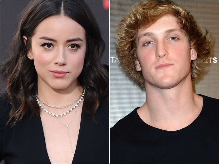 Imagem de: Chloe Bennet e YouTuber Logan Paul rolam na grama em vídeo “sem sentido”