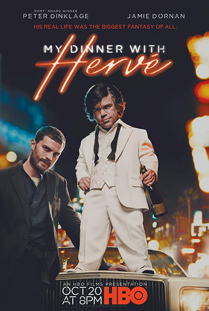 Imagem de: Peter Dinklage e Jamie Dornan no trailer de My Dinner With Hervé